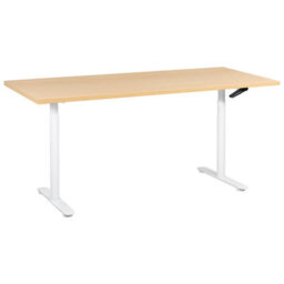 Beliani Manual Adjustable Standing Desk Destinas Light Brown/ White 180 Cm 72 Cm
