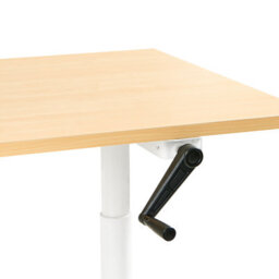 Beliani Manual Adjustable Standing Desk Destinas Light Brown/ White 180 Cm 72 Cm - thumbnail 5