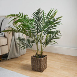 OHS Palm Leaf Tree In Basket Artificial Plant Natural Style New Home Decorative Fake - thumbnail 2
