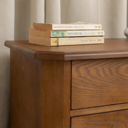 Melody Maison Dark Wood 3 Drawer Extra Wide Bedside Table - Ashwell Range - thumbnail 4