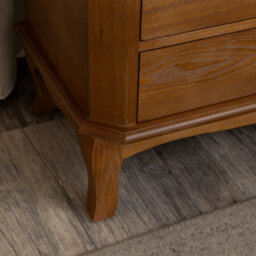 Melody Maison Dark Wood 3 Drawer Extra Wide Bedside Table - Ashwell Range - thumbnail 6
