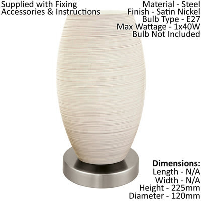 Elegant 2-Pack Satin Nickel Table Lamps With White Glass Shades