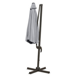 Sundaze 3M Grey Garden Cantilever Roma Parasol Umbrella With 360 Degree Rotation Outdoor Patio - thumbnail 8