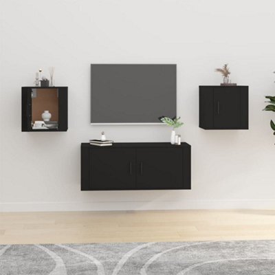 Berkfield Wall Mounted Tv Cabinets 2 Pcs Black 40X34.5X40 Cm - image 1