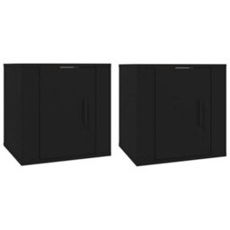 Berkfield Wall Mounted Tv Cabinets 2 Pcs Black 40X34.5X40 Cm - thumbnail 2