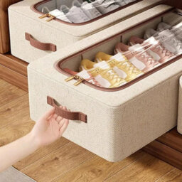 Style Al Under Bed Shoe Organizer Clear Window Sturdy Handles Clothes Quilt Storage Box - thumbnail 5