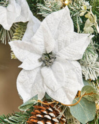 Werchristmas 60 Cm Pre-Lit Frosted Silver And White Decorated Artificial Christmas Wreath, 20 Warm White Leds - thumbnail 5