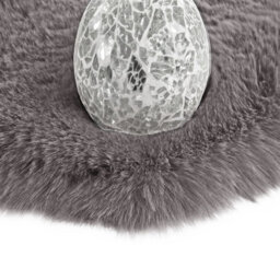 Super Soft Black Anthracite Faux Rabbit Fur Luxurious Rug - 80Cm X 150Cm - thumbnail 2