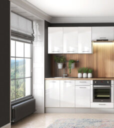 Impact Furniture Kitchen Wall Cabinet 800mm Unit Modern White Gloss Cupboard Soft Close Storage Slab Doors Ella - thumbnail 5