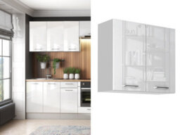Impact Furniture Kitchen Wall Cabinet 800mm Unit Modern White Gloss Cupboard Soft Close Storage Slab Doors Ella - thumbnail 1