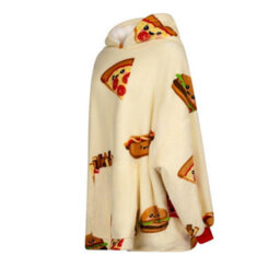 Urban Unique Fast Food Sherpa Fleece Hoodie Blanket/throw Yellow Oversized - thumbnail 5