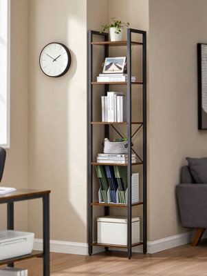 LEDREM 6-Tier Tall Bookshelf, Narrow Bookcase, Skinny Book Shelf For Living Room, Home Office, Study, 30 X 40 X 187.5 Cm - image 1
