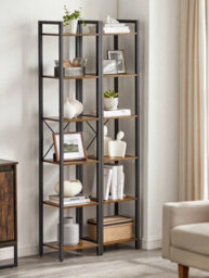 LEDREM 6-Tier Tall Bookshelf, Narrow Bookcase, Skinny Book Shelf For Living Room, Home Office, Study, 30 X 40 X 187.5 Cm - thumbnail 2