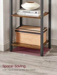 LEDREM 6-Tier Tall Bookshelf, Narrow Bookcase, Skinny Book Shelf For Living Room, Home Office, Study, 30 X 40 X 187.5 Cm - thumbnail 5