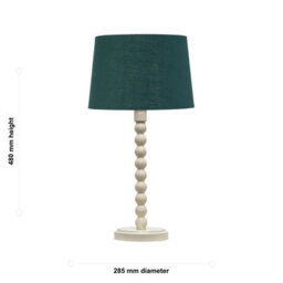 First Choice Lighting Bobbin - Ivory Lamp With Dark Green & Gold Shade - thumbnail 7