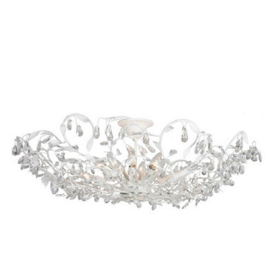 Luminosa Lighting Luminosa Michelan 12 Light Glass & Crystal Ceiling Light White Frosted