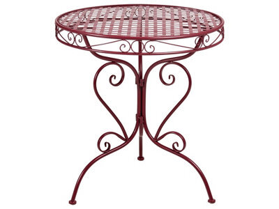 Wyld And Coco Gardenglow Burgundy Outdoor Bistro Table With Scrollwork - Round 70Cm. - image 1