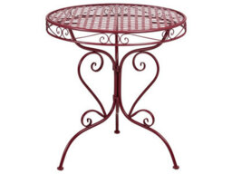 Wyld And Coco Gardenglow Burgundy Outdoor Bistro Table With Scrollwork - Round 70Cm. - thumbnail 1