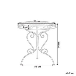 Wyld And Coco Gardenglow Burgundy Outdoor Bistro Table With Scrollwork - Round 70Cm. - thumbnail 3