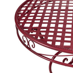 Wyld And Coco Gardenglow Burgundy Outdoor Bistro Table With Scrollwork - Round 70Cm. - thumbnail 4