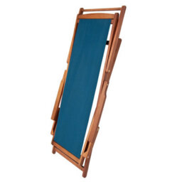 Charles Bentley Folding Fsc Eucalyptus Wooden Deck Chair Beach Sun Lounger Teal - thumbnail 6