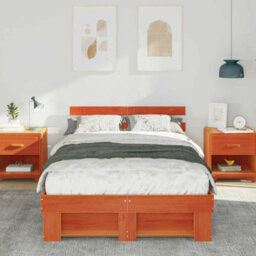 Berkfield With Headboard Wax Brown 120 X 190 Cm Solid Pine Wood - thumbnail 5