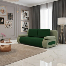 Emma Upholstered Sofa Bed With Storage With Sleeping Function Comfortable And Stylish For The Living Room Green And Mint - thumbnail 1