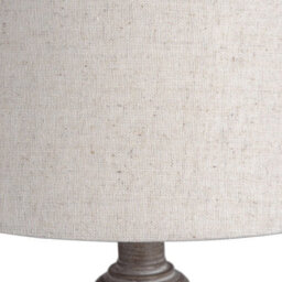 Wyld Haus Naples Farmhouse Rustic Grey Wooden Table Lamp With Cream Linen Shade - thumbnail 4