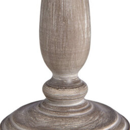 Wyld Haus Naples Farmhouse Rustic Grey Wooden Table Lamp With Cream Linen Shade - thumbnail 3