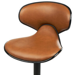 Beliani Set Of 2 Bar Chairs Conway Faux Leather Swivel Golden Brown - thumbnail 8