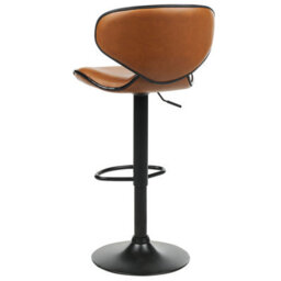 Beliani Set Of 2 Bar Chairs Conway Faux Leather Swivel Golden Brown - thumbnail 7