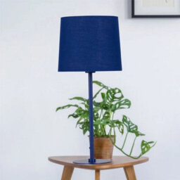 40Cm Navy Blue Table Lamp Modern Bedside Lamp Fabric Shade E14 Led Bulb - thumbnail 4