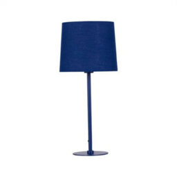 40Cm Navy Blue Table Lamp Modern Bedside Lamp Fabric Shade E14 Led Bulb - thumbnail 1