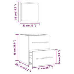 Vidaxl Bathroom Cabinet With Mirror White 41X38.5X48 Cm Engineered Wood - thumbnail 3