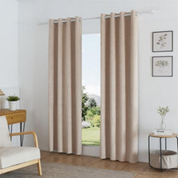 Luxury Living Temple Velvet Ring Top Curtains Latte - thumbnail 7