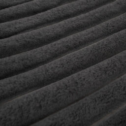 OHS Faux Fur Ribbed Fleece Throw Over Bed Blanket Winter Warm Supersoft, Charcoal - thumbnail 4