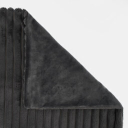 OHS Faux Fur Ribbed Fleece Throw Over Bed Blanket Winter Warm Supersoft, Charcoal - thumbnail 5