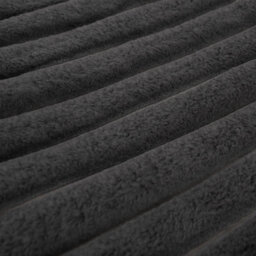 OHS Faux Fur Ribbed Fleece Throw Over Bed Blanket Winter Warm Supersoft, Charcoal - thumbnail 2