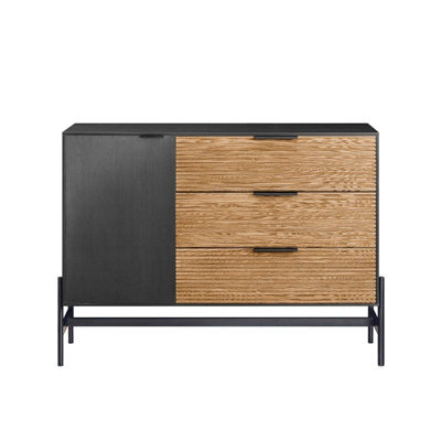 Sobuy Hfsb02-Sch,rattan Sideboard Shoe Storage Cabinet With Shelf,black,w113Xd40Xh82.5 - image 1