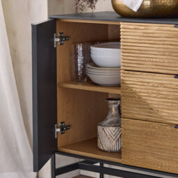 Sobuy Hfsb02-Sch,rattan Sideboard Shoe Storage Cabinet With Shelf,black,w113Xd40Xh82.5 - thumbnail 5