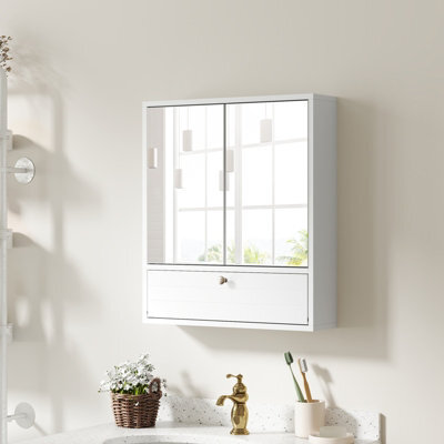 Costway Wall-Mounted Bathroom Cabinet With Mirror Double Door Storage Cabinet - image 1