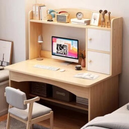 Wooden Computer Desk Home Office Desk Writing Workstation Study Table Cabinet - thumbnail 1