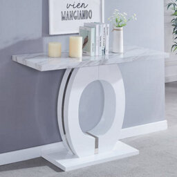 Furniture in Fashion Halo High Gloss Console Table In Magnesia Marble Effect - thumbnail 1