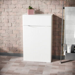 Nes Home Merton 500mm Modern Back To Wall Wc Unit Btw Bathroom Furniture White - thumbnail 2