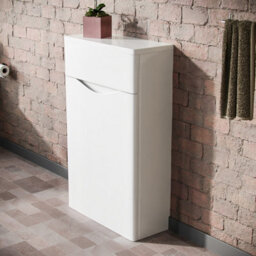 Nes Home Merton 500mm Modern Back To Wall Wc Unit Btw Bathroom Furniture White - thumbnail 3