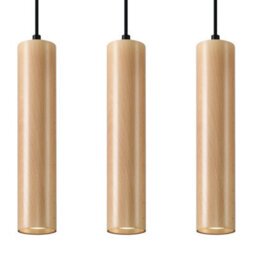 Sollux Lighting Lino Wood Natural 3L Light Classic Pendant Ceiling Light - thumbnail 3