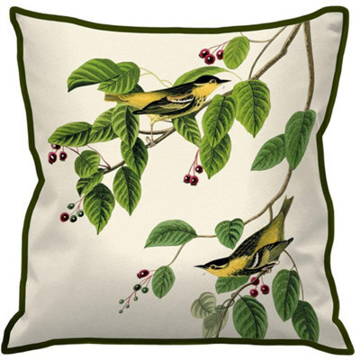John James Audubon Carbonated Warbler Cushion White/green (One Size) - image 1