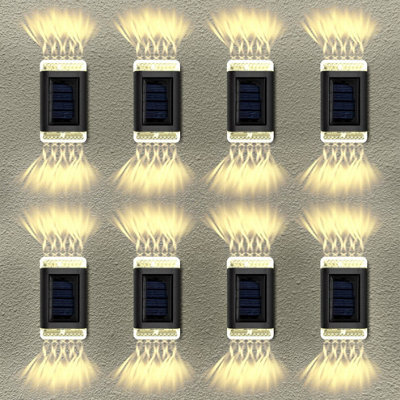 Pack Of 8 Solar Powered Wall Lights Led Outdoor Garden Lamp - image 1