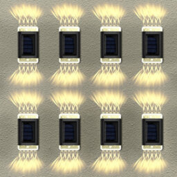 Pack Of 8 Solar Powered Wall Lights Led Outdoor Garden Lamp - thumbnail 1
