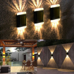 Pack Of 8 Solar Powered Wall Lights Led Outdoor Garden Lamp - thumbnail 3